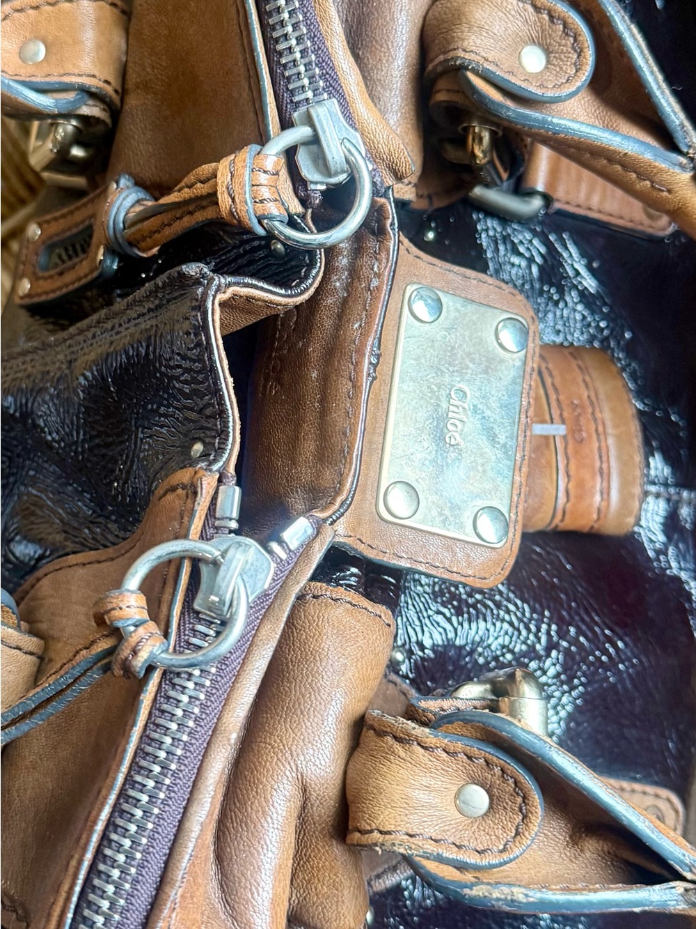 Chloe Brown and Tan Leather Hobo Bag - Picture 4 of 12